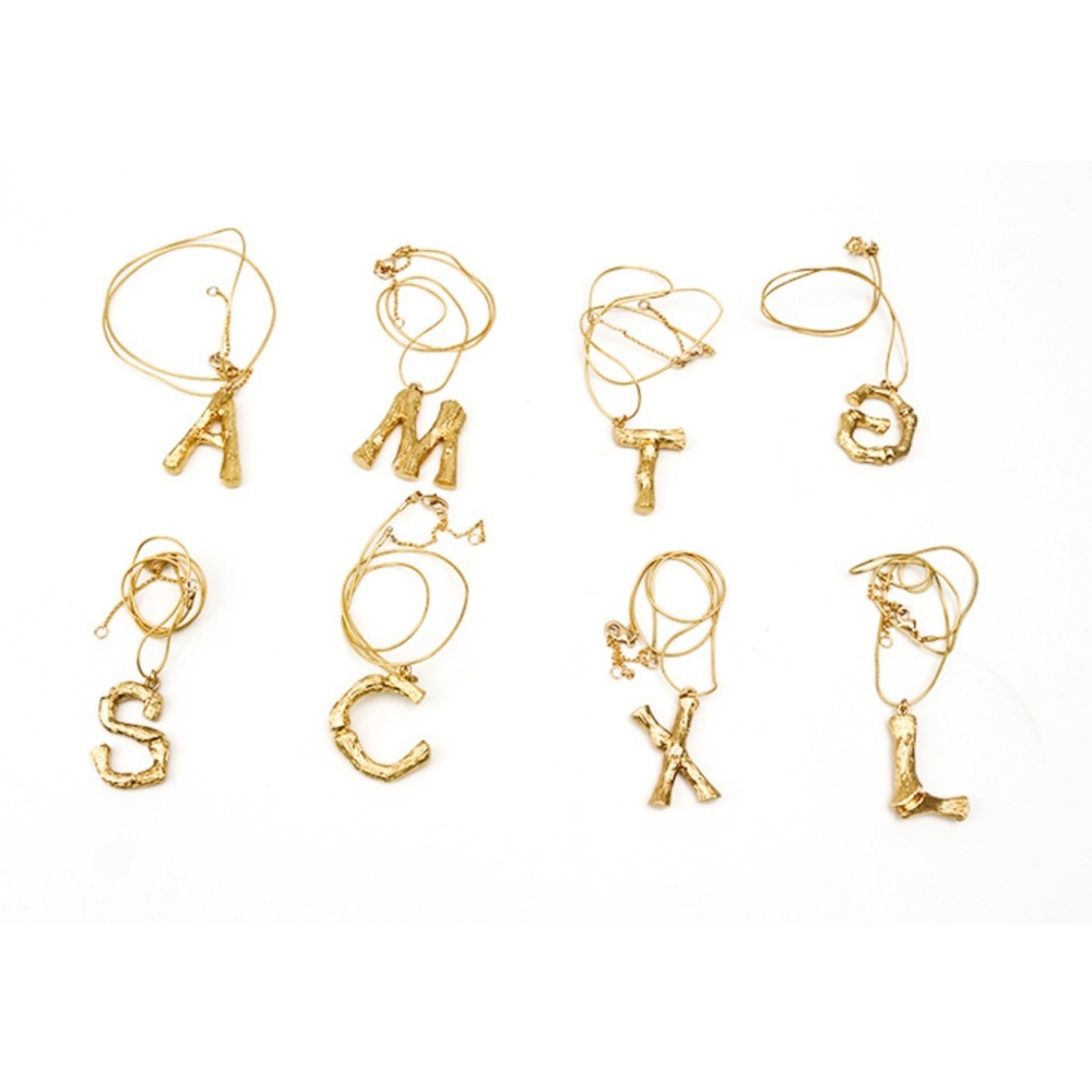 24k Gold Plated Initial Letter Pendant Necklace
